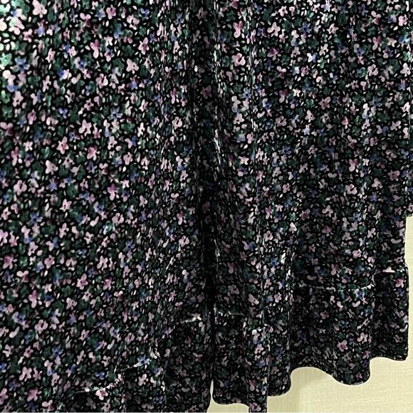 Wild Fable Velvet Floral Long Sleeve Puff Shoulder Boho Dress Size L - Picture 4 of 15